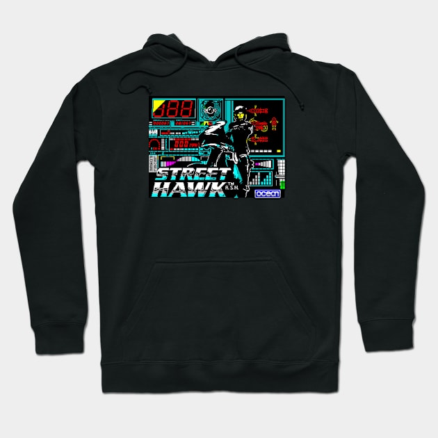 Street Hawk Game Screen Hoodie by BigOrangeShirtShop